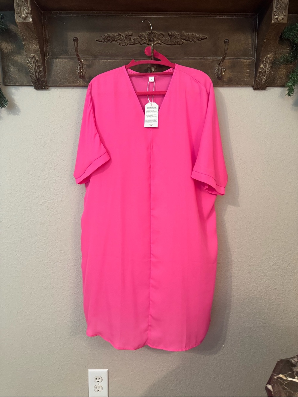 Modcloth Hot Pink V-Neck Cover-Up\ Tunic dress